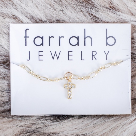 NWT Farrah B Cross Charm Anklet - Picture 1 of 2